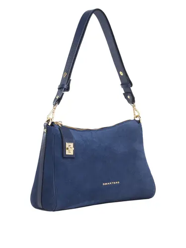 Bolsa Tiracolo Media Couro Camurça Marinho 70056.26