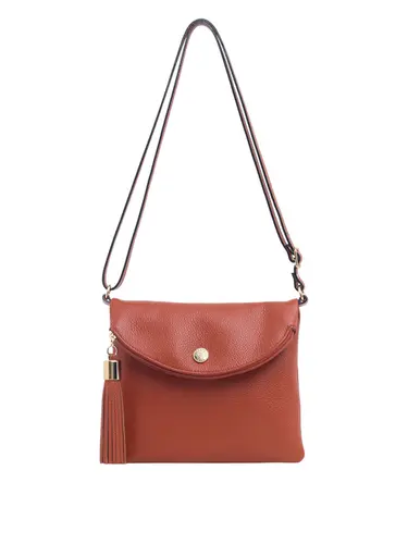 Bolsa Transversal Média Couro Tijolo 70026.26