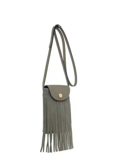 Bolsa Transversal Pequena Couro Camurça Oliva 70057.26
