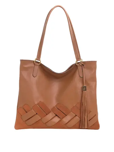 Bolsa Tiracolo Grande Couro Camurça Caramelo 70064.26