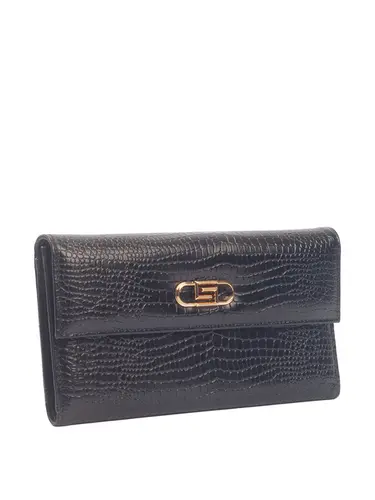 Carteira Couro Croco Preto 76356.24