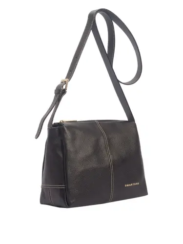 Bolsa Transversal Couro Preto Media 70023.26