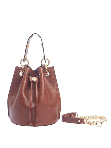 Bolsa de Mão Média Couro Toffee 70040.26