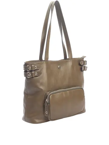 Bolsa Tiracolo Couro Oliva Grande 70047.26
