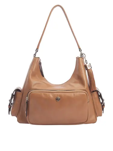 Bolsa Tiracolo Couro Caramelo Grande 70049.26