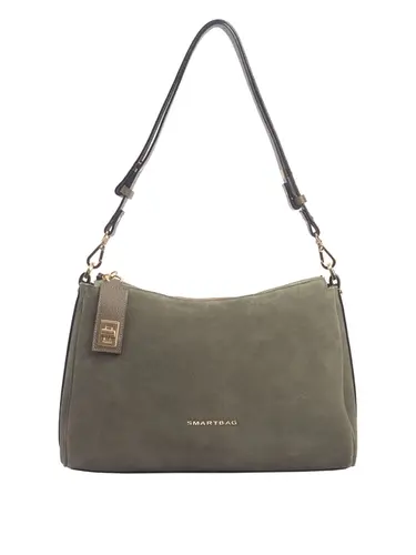 Bolsa Tiracolo Media Couro Camurça Oliva  70056.26