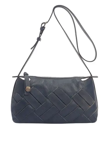 Bolsa Transversal Média Couro Camurça Marinho 70063.26