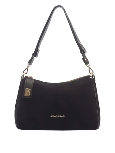 Bolsa Tiracolo Media Couro Camurça Preto  70056.26