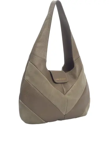 Bolsa Tiracolo Camurça Couro Oliva Media 70079.26