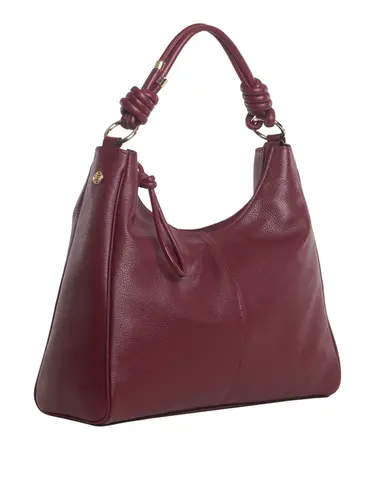 Bolsa Tiracolo Grande Couro Burgundy 85248.26