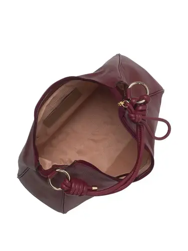 Bolsa Tiracolo Grande Couro Burgundy 85248.26