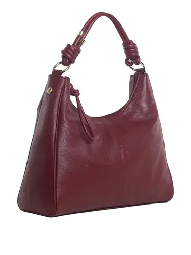 Bolsa Tiracolo Grande Couro Burgundy 85248.26
