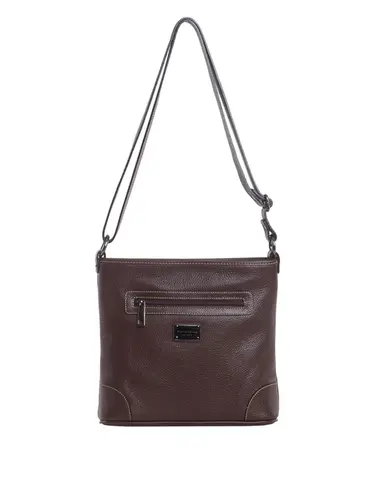 Bolsa Transversal Média Couro Marrom 85247.25