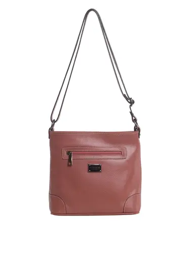 Bolsa Transversal Média Couro Rosa 85247.25