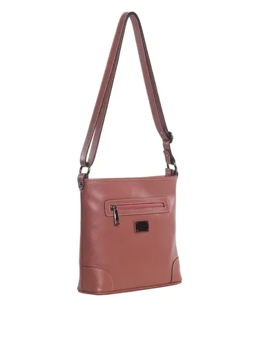 Bolsa Transversal Média Couro Rosa 85247.25