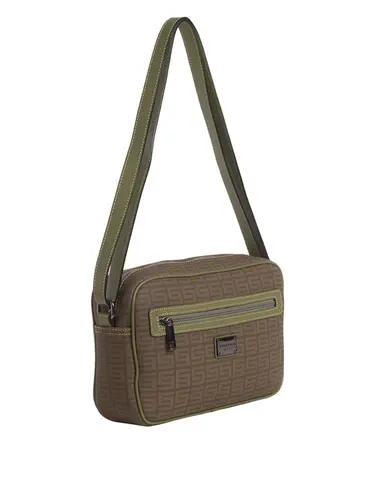 Bolsa Transversal Média Monograma Caqui/Oliva 85030.25