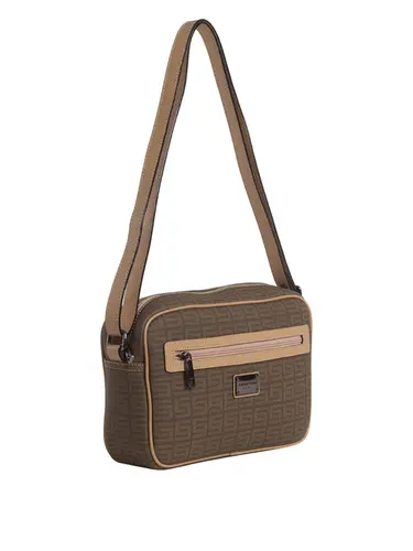 Bolsa Transversal Média Monograma Caqui/Bege 85030.25