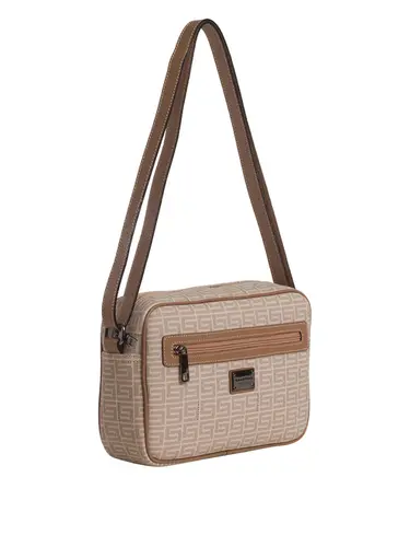 Bolsa Transversal Média Monograma Nude/Caramelo 85030.25