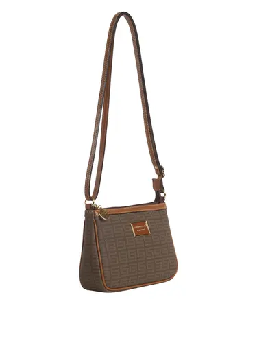 Bolsa Transversal Monograma Caqui/Avelã Pequena 85002.25