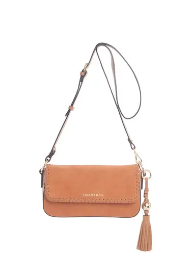 Bolsa Transversal Média Couro Camurça Caramelo 71040.27