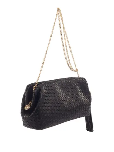 Bolsa Tiracolo Média Couro Tresse Preto 71044.27