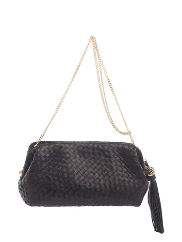 Bolsa Tiracolo Média Couro Tresse Preto 71044.27