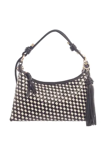 Bolsa de Mão Pequena Couro Tresse Preto/Branco 71045.27