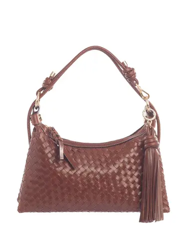 Bolsa de Mão Pequena Couro Tresse Toffee 71045.27
