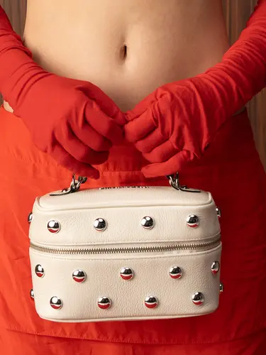 Bolsa de Mão Pequena Couro Marfim 71047.27