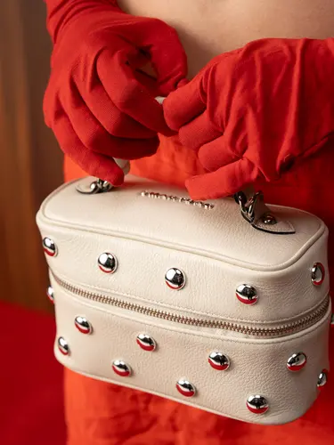 Bolsa de Mão Pequena Couro Marfim 71047.27