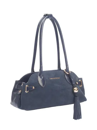 Bolsa Tiracolo Média Couro Camurça Marinho 71053.27