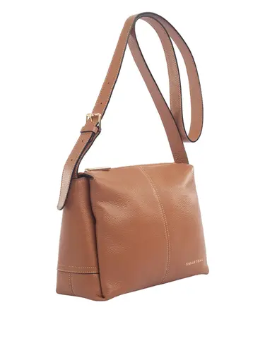 Bolsa Transversal Média Couro Caramelo 71023.27