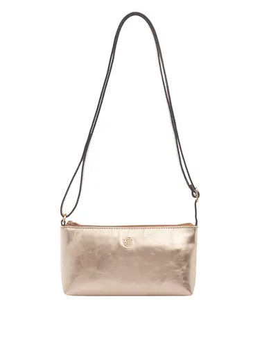 Bolsa Transversal Pequena Couro Metalizado Ouro Light 71002.27