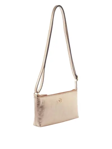 Bolsa Transversal Pequena Couro Metalizado Ouro Light 71002.27
