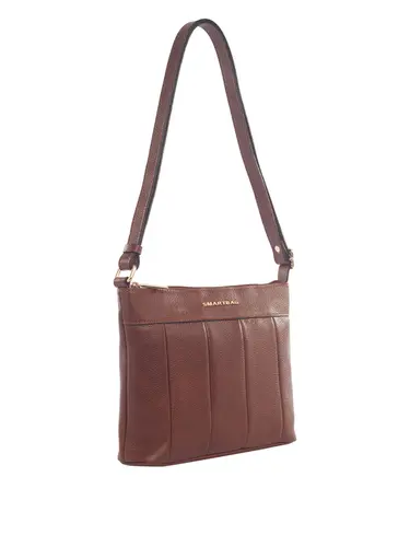 Bolsa Transversal Média Couro Toffee 71007.27