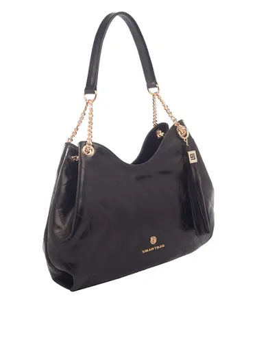 Bolsa Tiracolo Grande Couro Preto  71010.27